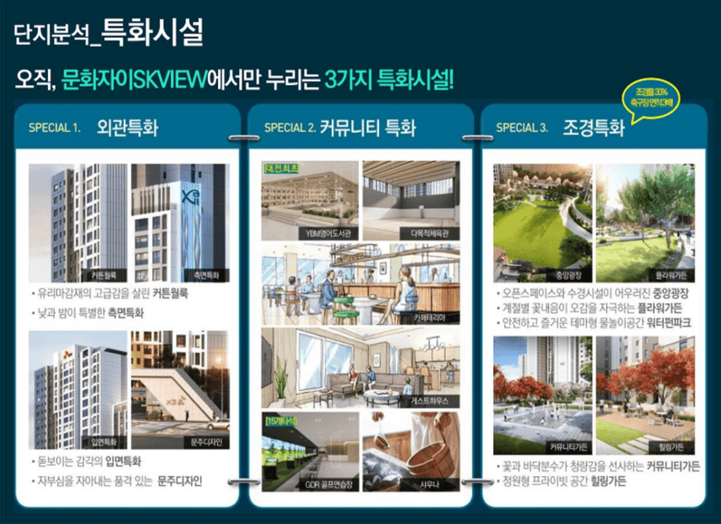대전 문화 자이 sk뷰 특화시설