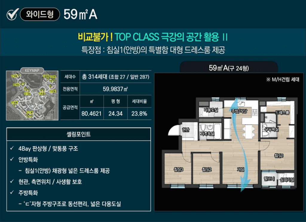 대전 문화자이 SK뷰 59㎡A타입