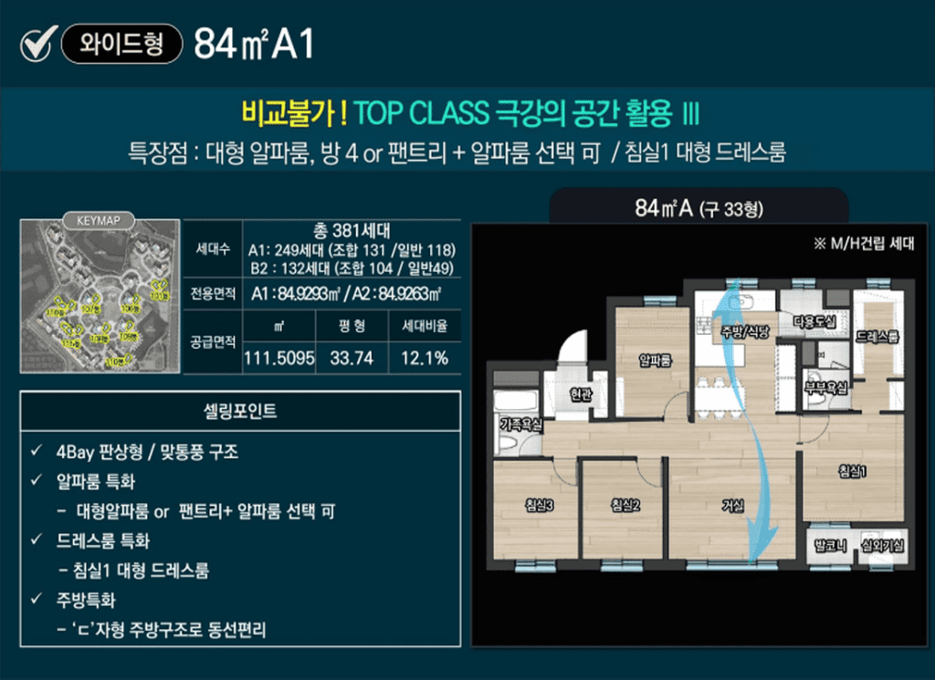 대전 문화자이SK뷰 84㎡A1타입