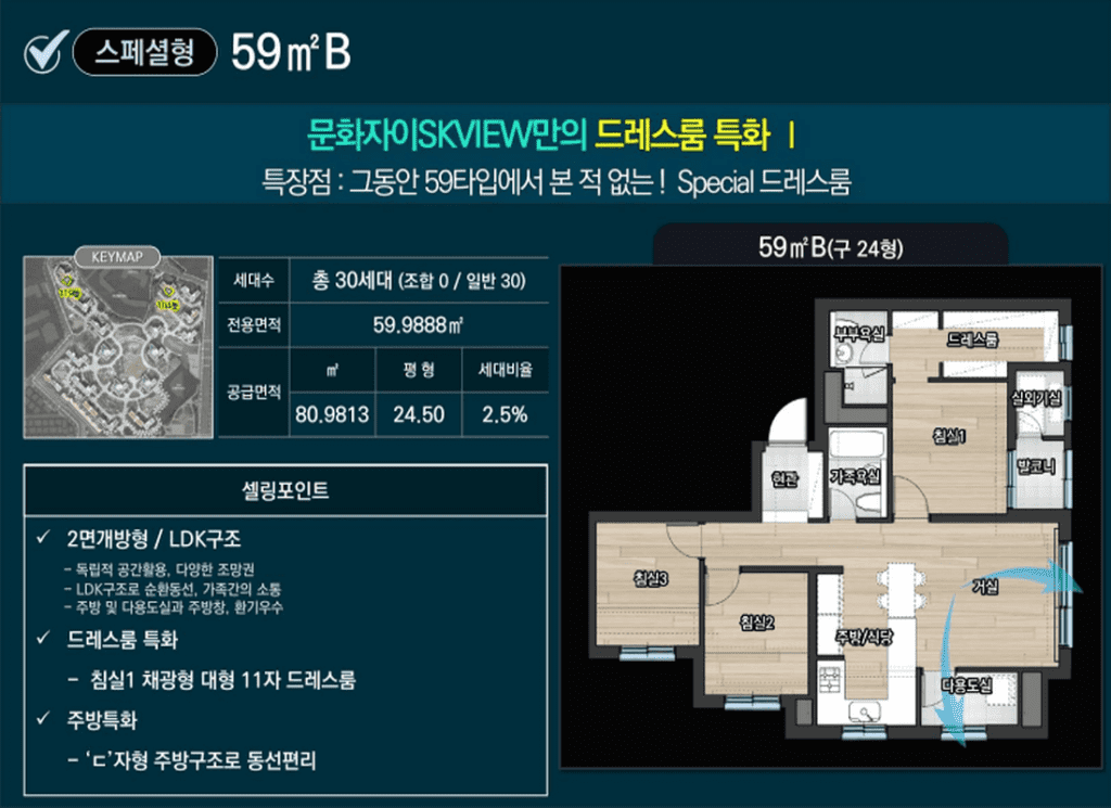 대전 문화자이SK뷰 59㎡B타입